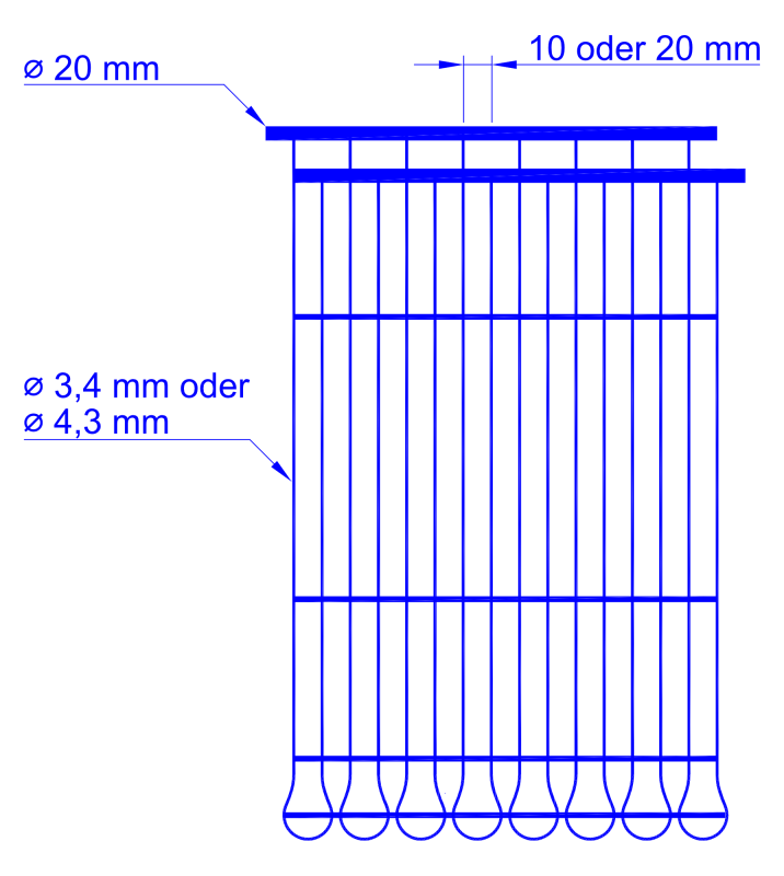 Kapillarrohrmatte SB 20 mit Abmessungen